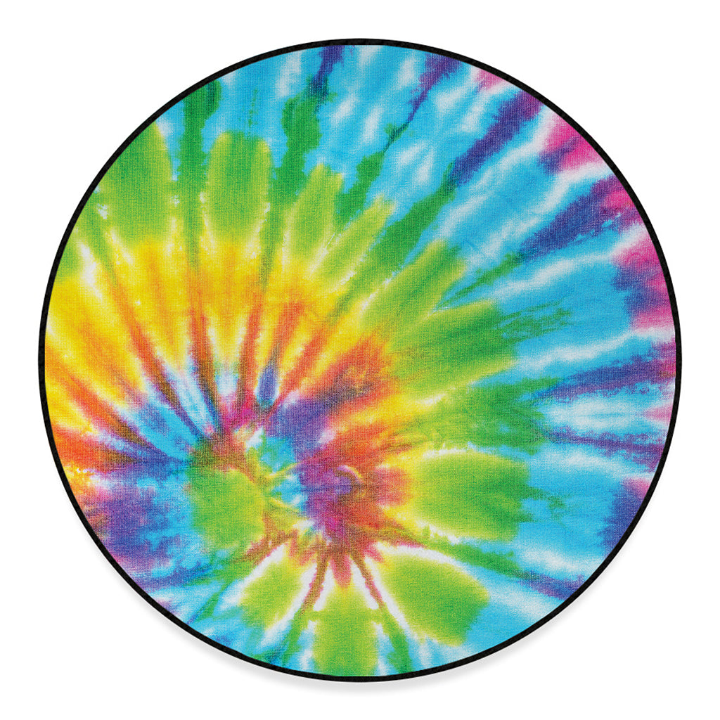 Swirl Tie Dye Print Round Floor Mat