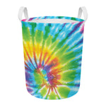 Swirl Tie Dye Print Round Laundry Basket