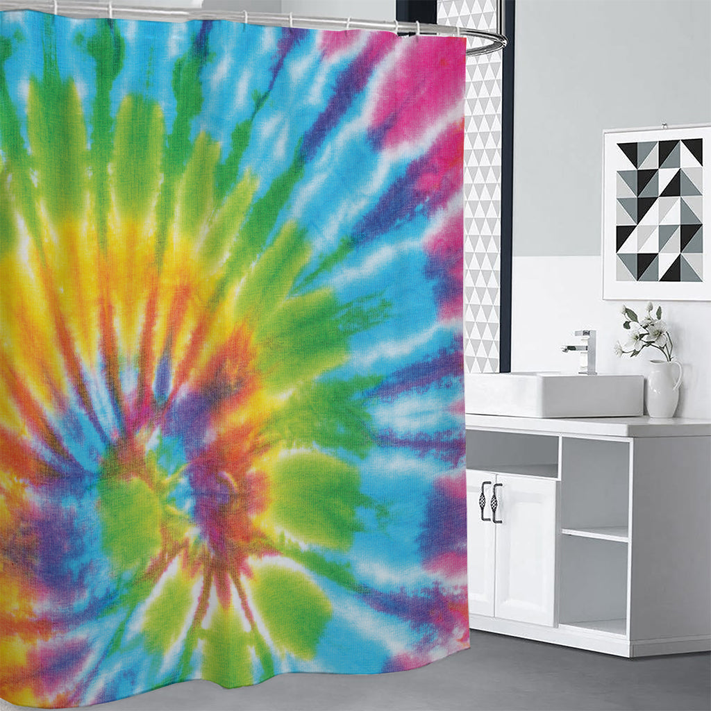 Swirl Tie Dye Print Shower Curtain