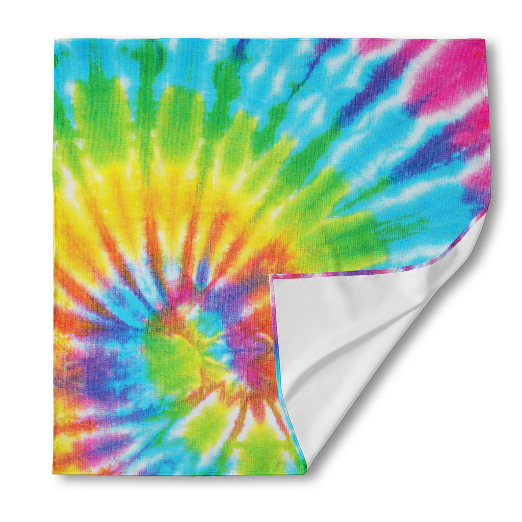 Swirl Tie Dye Print Silk Bandana
