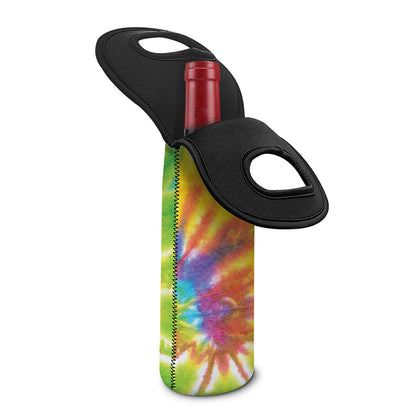 Swirl Tie Dye Print Single Neoprene Wine Tote