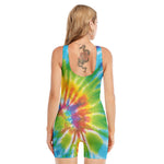 Swirl Tie Dye Print Sleeveless One Piece Swimsuit