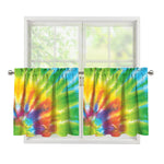 Swirl Tie Dye Print Tier Curtains