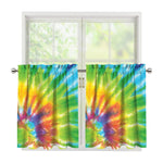 Swirl Tie Dye Print Tier Curtains