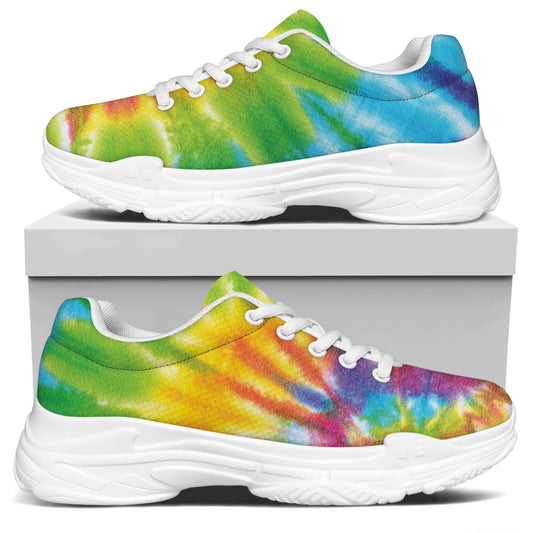 Swirl Tie Dye Print White Chunky Shoes
