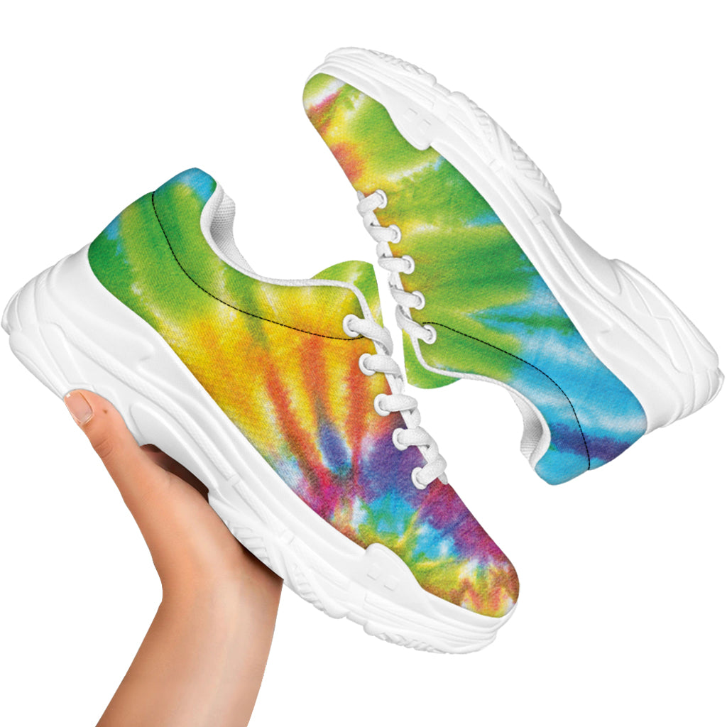 Swirl Tie Dye Print White Chunky Shoes