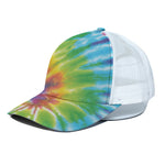 Swirl Tie Dye Print White Mesh Trucker Cap