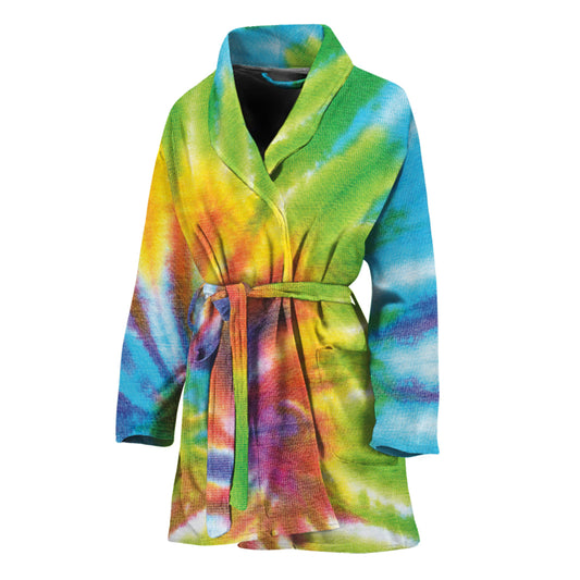 Swirl Tie Dye Print Women's Bathrobe