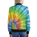 Swirl Tie Dye Print Women's Bomber Jacket
