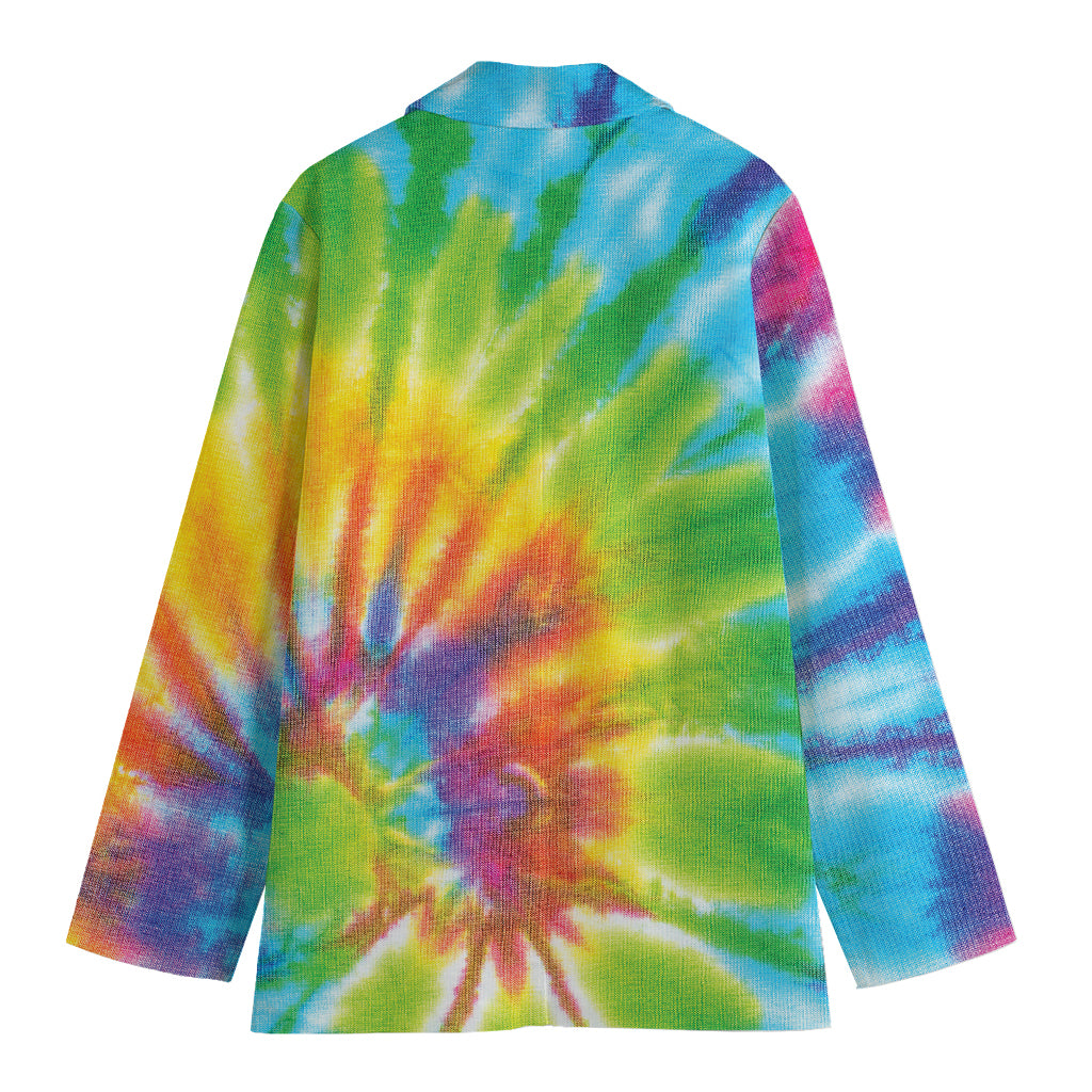 Swirl Tie Dye Print Women's Cotton Blazer