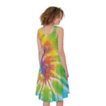 Swirl Tie Dye Print Women's Sleeveless Dress