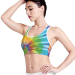 Swirl Tie Dye Print Women's Sports Bra