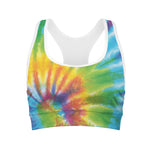 Swirl Tie Dye Print Women's Sports Bra