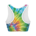 Swirl Tie Dye Print Women's Sports Bra