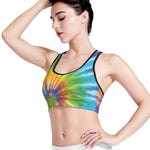 Swirl Tie Dye Print Women's Sports Bra
