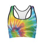 Swirl Tie Dye Print Women's Sports Bra