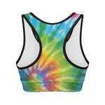 Swirl Tie Dye Print Women's Sports Bra