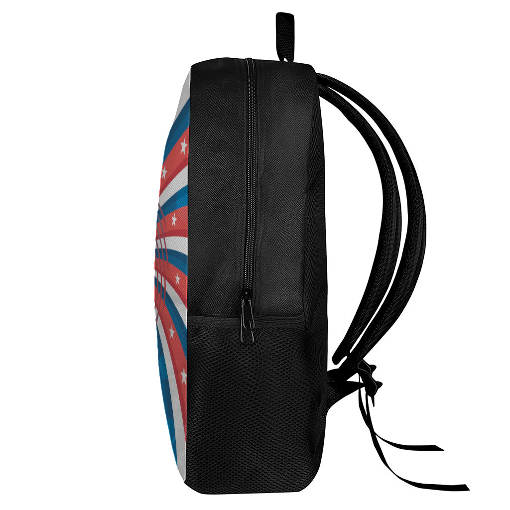 Swirly American Patriotic Print 17 Inch Backpack