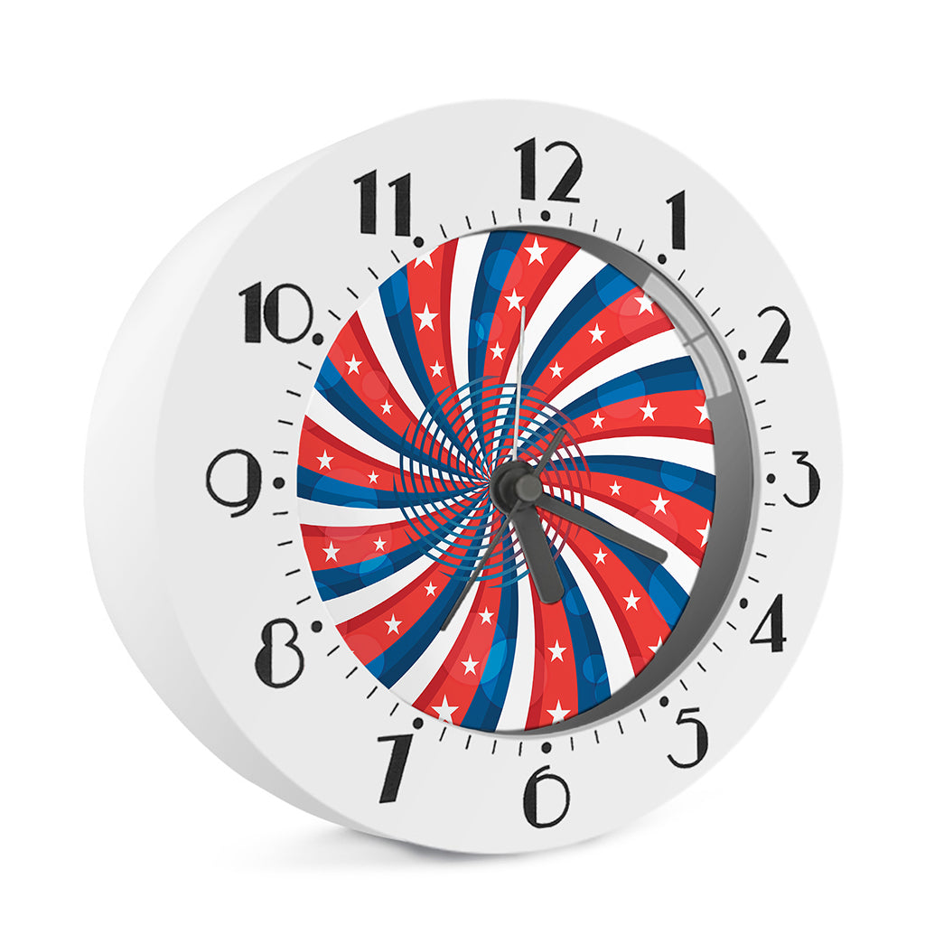 Swirly American Patriotic Print Alarm Clock