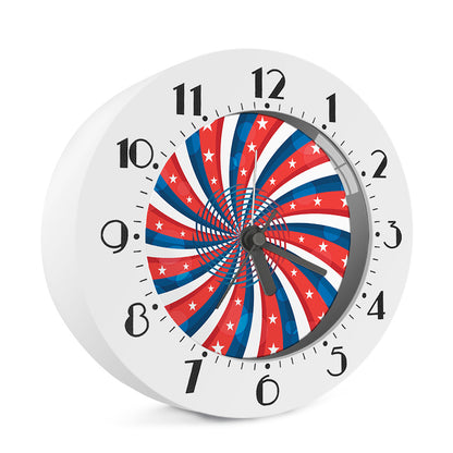 Swirly American Patriotic Print Alarm Clock