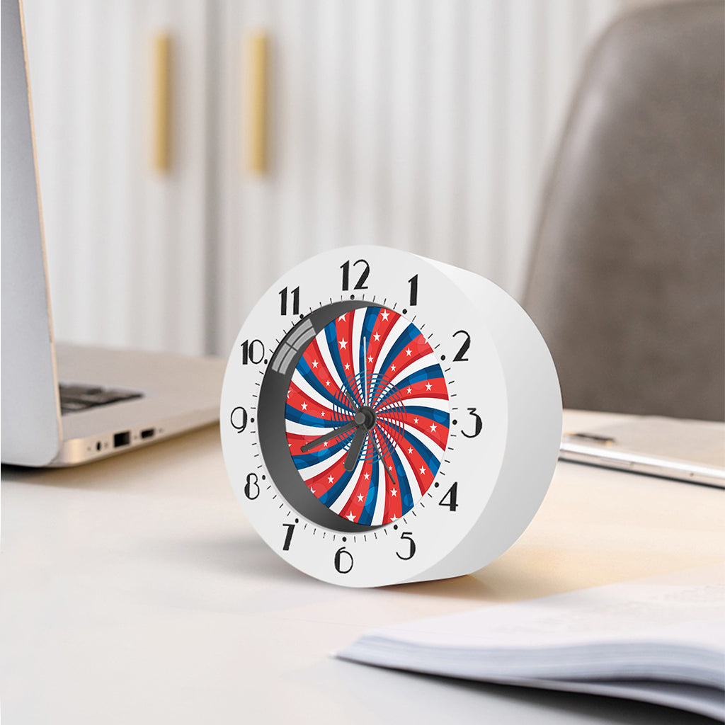 Swirly American Patriotic Print Alarm Clock