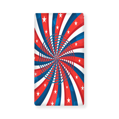 Swirly American Patriotic Print Baby Crib Sheet