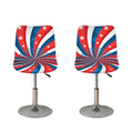 Swirly American Patriotic Print Bar Stool Covers