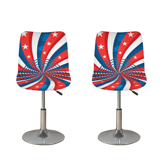 Swirly American Patriotic Print Bar Stool Covers