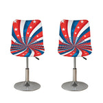 Swirly American Patriotic Print Bar Stool Covers