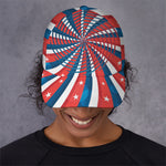 Swirly American Patriotic Print Baseball Cap