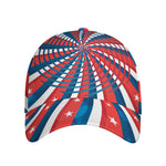 Swirly American Patriotic Print Baseball Cap