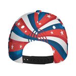 Swirly American Patriotic Print Baseball Cap