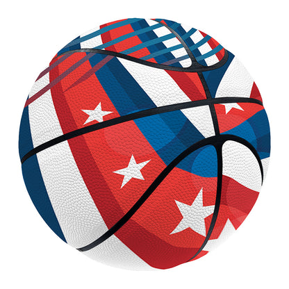 Swirly American Patriotic Print Basketball
