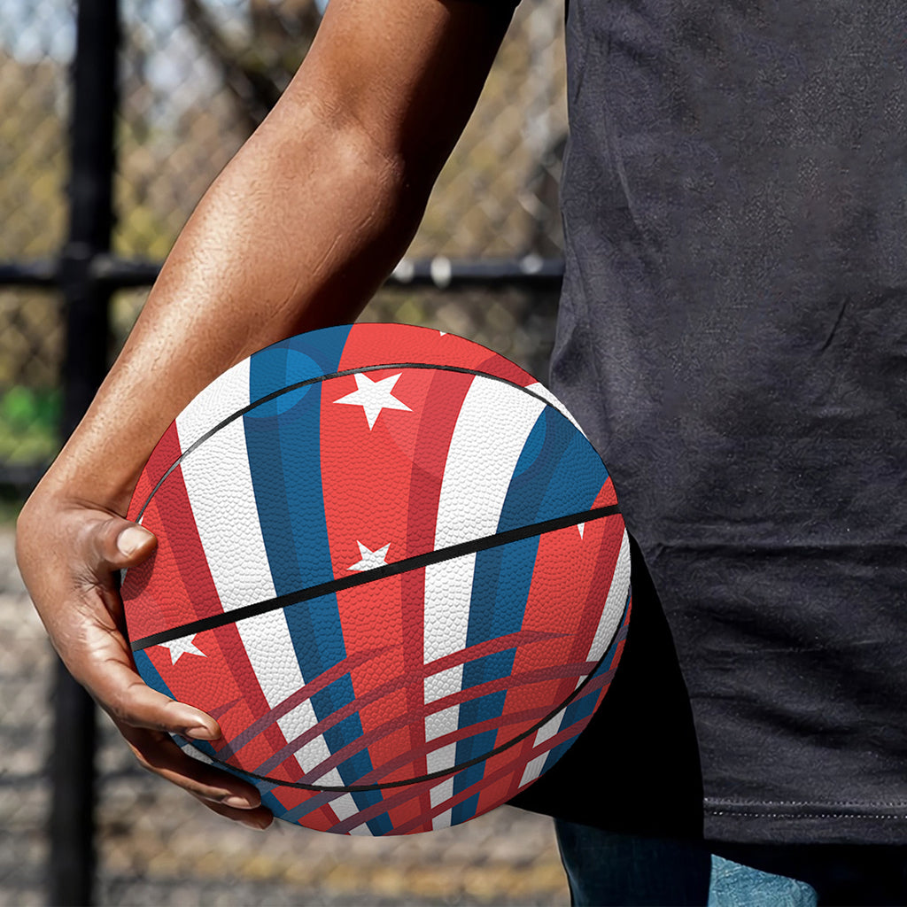 Swirly American Patriotic Print Basketball