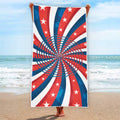Swirly American Patriotic Print Beach Towel