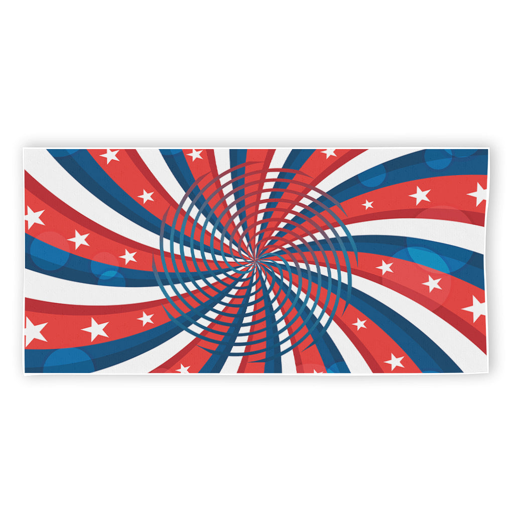 Swirly American Patriotic Print Beach Towel