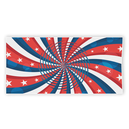 Swirly American Patriotic Print Beach Towel