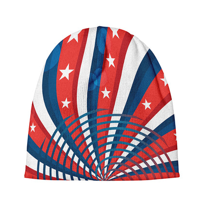 Swirly American Patriotic Print Beanie