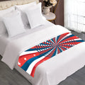 Swirly American Patriotic Print Bed Runner