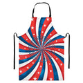 Swirly American Patriotic Print Bib Apron With Pocket