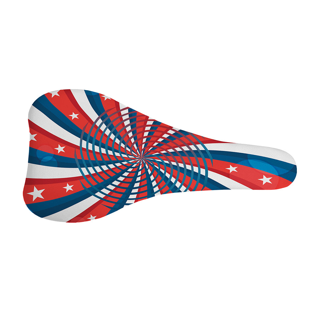 Swirly American Patriotic Print Bicycle Seat Cover