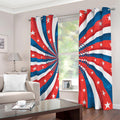 Swirly American Patriotic Print Dimout Grommet Curtains