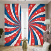 Swirly American Patriotic Print Blackout Pencil Pleat Curtains