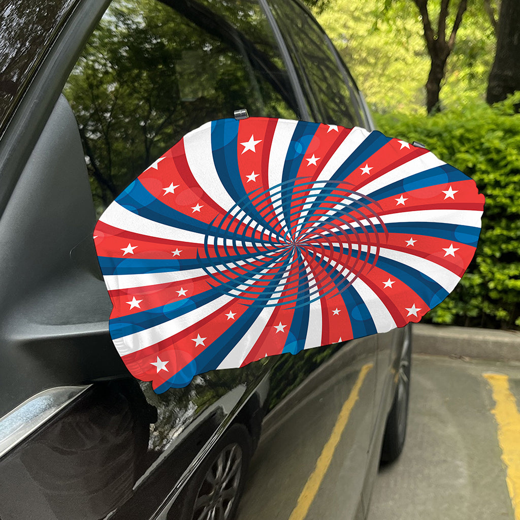 Swirly American Patriotic Print Car Side Mirror Covers