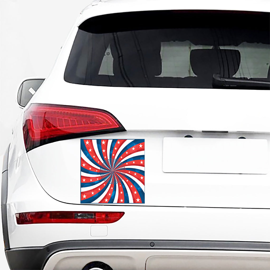 Swirly American Patriotic Print Car Sticker
