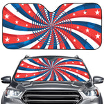 Swirly American Patriotic Print Car Windshield Sun Shade