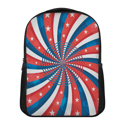 Swirly American Patriotic Print Casual Backpack