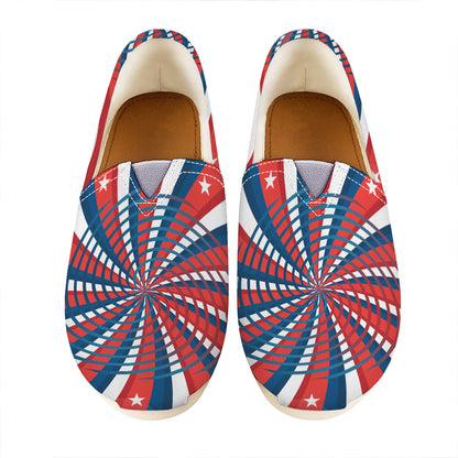Swirly American Patriotic Print Casual Shoes
