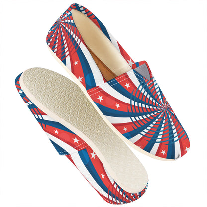 Swirly American Patriotic Print Casual Shoes