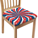Swirly American Patriotic Print Chair Cushion Cover